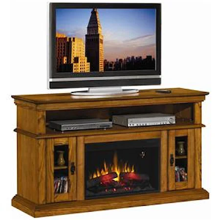 Brookfield Remote Operated Electric Fireplace with Media Storage